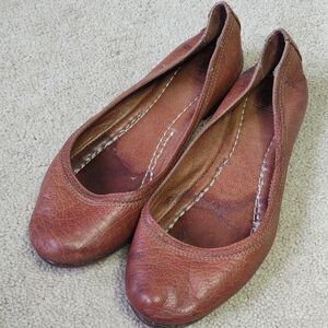 GUC Frye brown leather ballet flats "Carson" in cognac